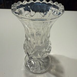Clear Pressed Glass Flared Bud Vase